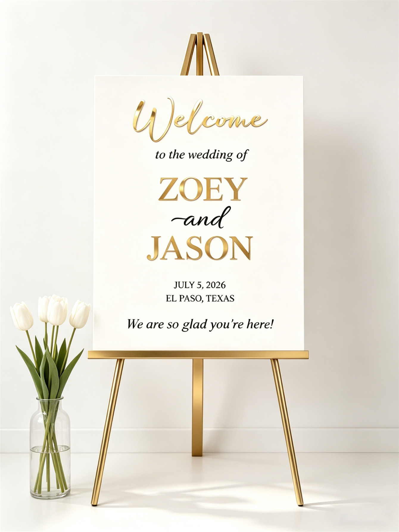 Wedding Welcome Sign - Personalized acrylic wedding welcome sign, modern and fashionable decoration of the wedding entrance. Welcome to our wedding sign